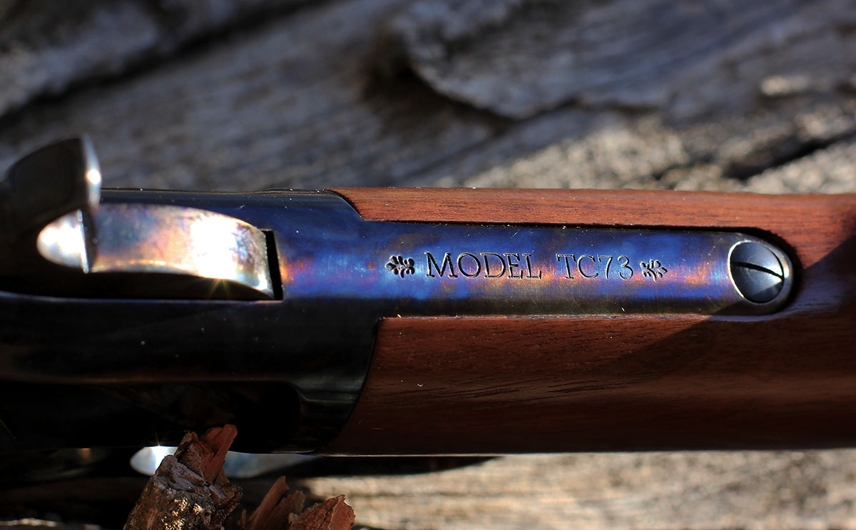 As it was 150 years ago, the model is stamped into the upper tang.